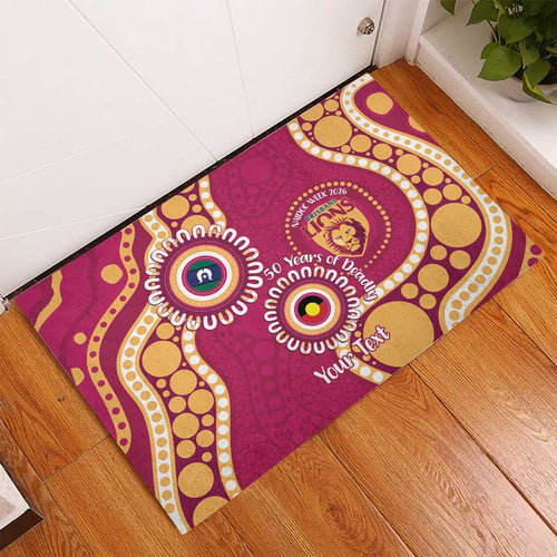 Brisbane Lions NAIDOC 2026 Personalised Rubber Doormat 50 Years of Deadly Aboriginal Art