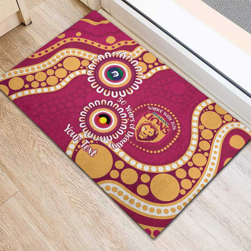 Brisbane Lions NAIDOC 2026 Personalised Rubber Doormat 50 Years of Deadly Aboriginal Art