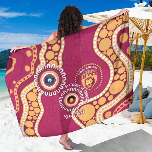 Brisbane Lions NAIDOC 2026 Personalised Sarong 50 Years of Deadly Aboriginal Art