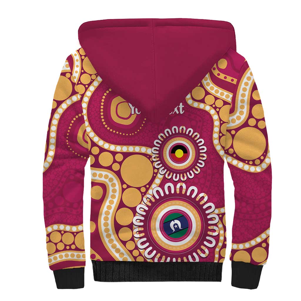 Brisbane Lions NAIDOC 2026 Personalised Sherpa Hoodie 50 Years of Deadly Aboriginal Art