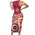 Brisbane Lions NAIDOC 2026 Personalised Short Sleeve Bodycon Dress 50 Years of Deadly Aboriginal Art