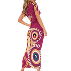 Brisbane Lions NAIDOC 2026 Personalised Short Sleeve Bodycon Dress 50 Years of Deadly Aboriginal Art