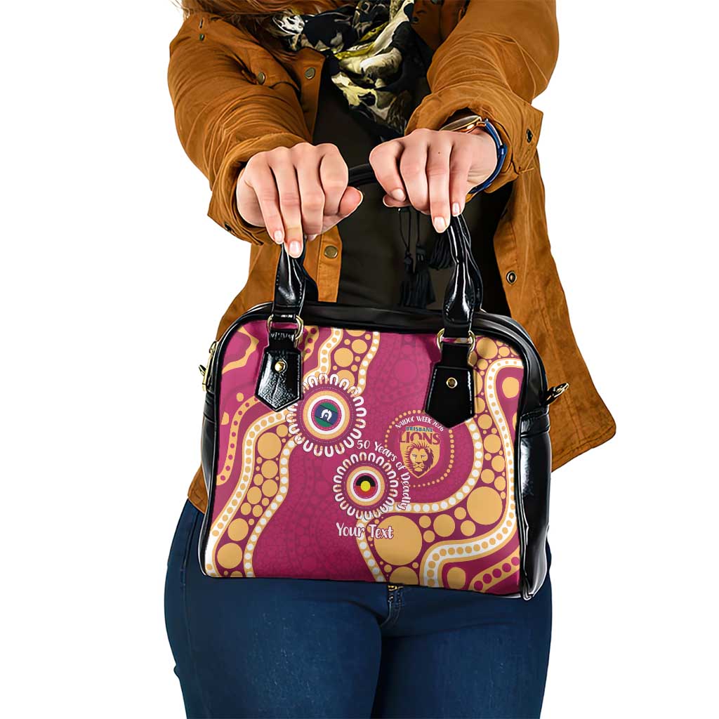 Brisbane Lions NAIDOC 2026 Personalised Shoulder Handbag 50 Years of Deadly Aboriginal Art