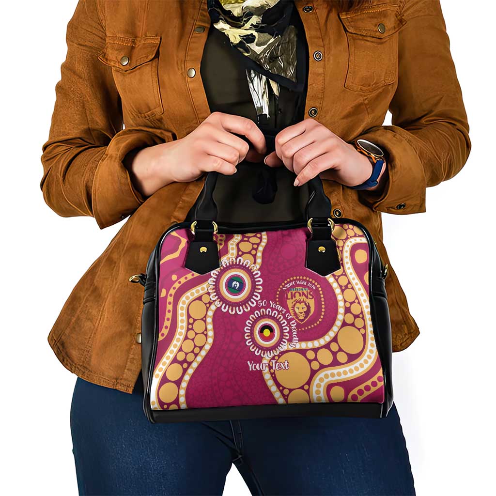 Brisbane Lions NAIDOC 2026 Personalised Shoulder Handbag 50 Years of Deadly Aboriginal Art