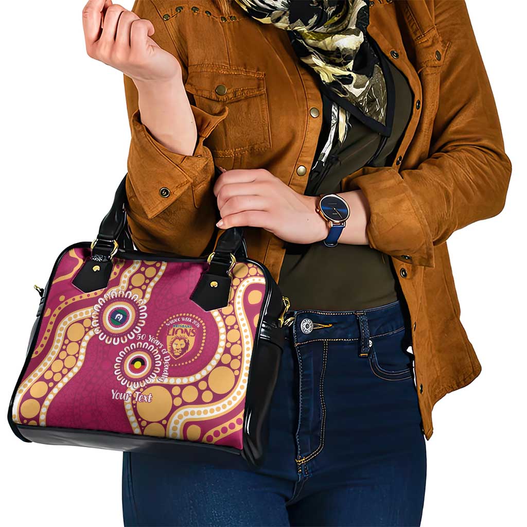 Brisbane Lions NAIDOC 2026 Personalised Shoulder Handbag 50 Years of Deadly Aboriginal Art