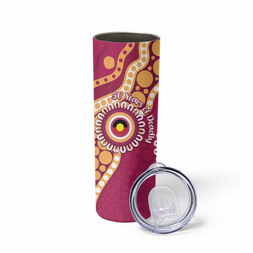 Brisbane Lions NAIDOC 2026 Personalised Skinny Tumbler 50 Years of Deadly Aboriginal Art