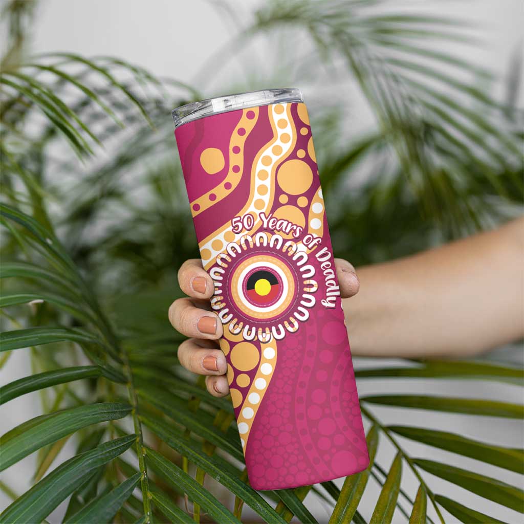 Brisbane Lions NAIDOC 2026 Personalised Skinny Tumbler 50 Years of Deadly Aboriginal Art