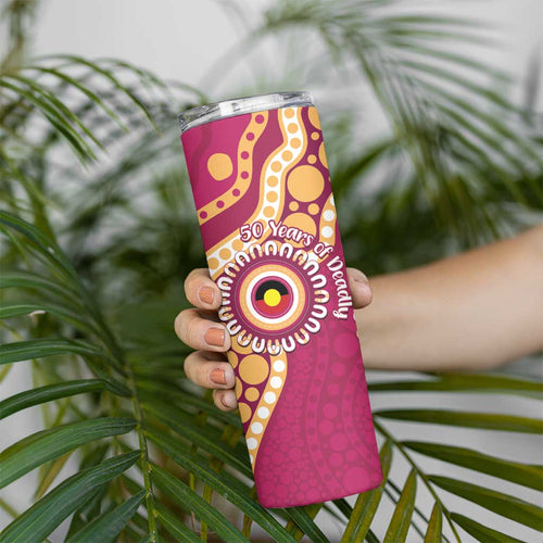 Brisbane Lions NAIDOC 2026 Personalised Skinny Tumbler 50 Years of Deadly Aboriginal Art