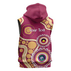 Brisbane Lions NAIDOC 2026 Personalised Sleeveless Hoodie 50 Years of Deadly Aboriginal Art
