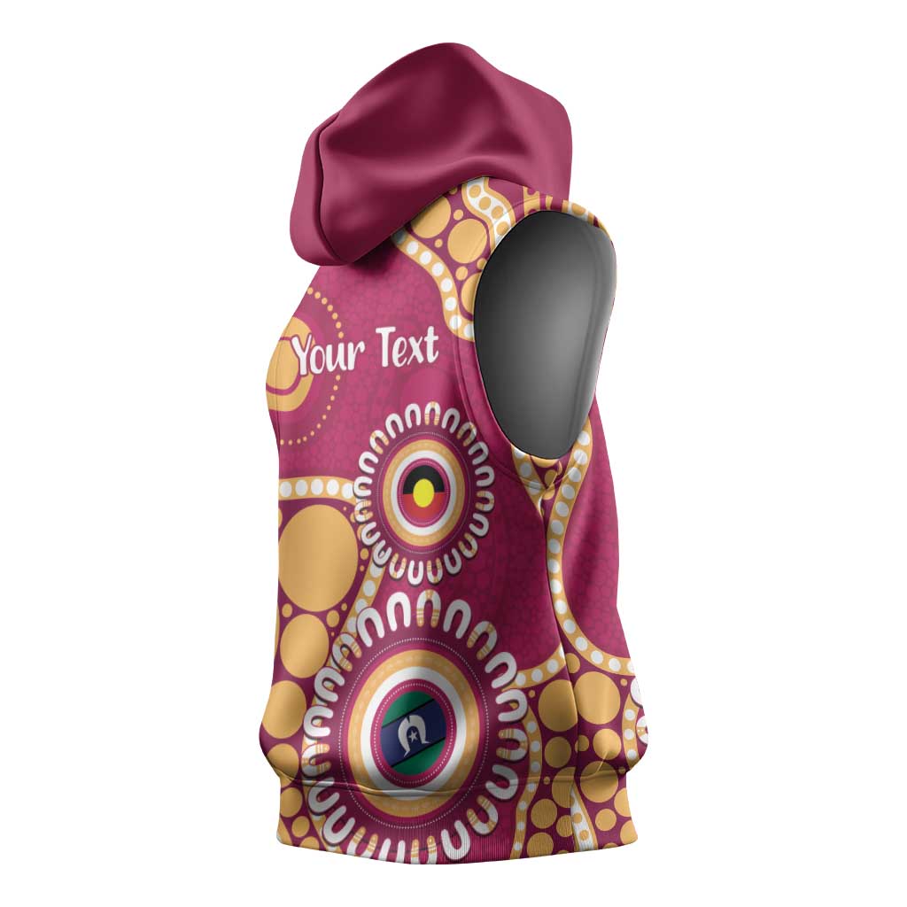 Brisbane Lions NAIDOC 2026 Personalised Sleeveless Hoodie 50 Years of Deadly Aboriginal Art