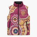 Brisbane Lions NAIDOC 2026 Personalised Sleeveless Puffer Jacket 50 Years of Deadly Aboriginal Art