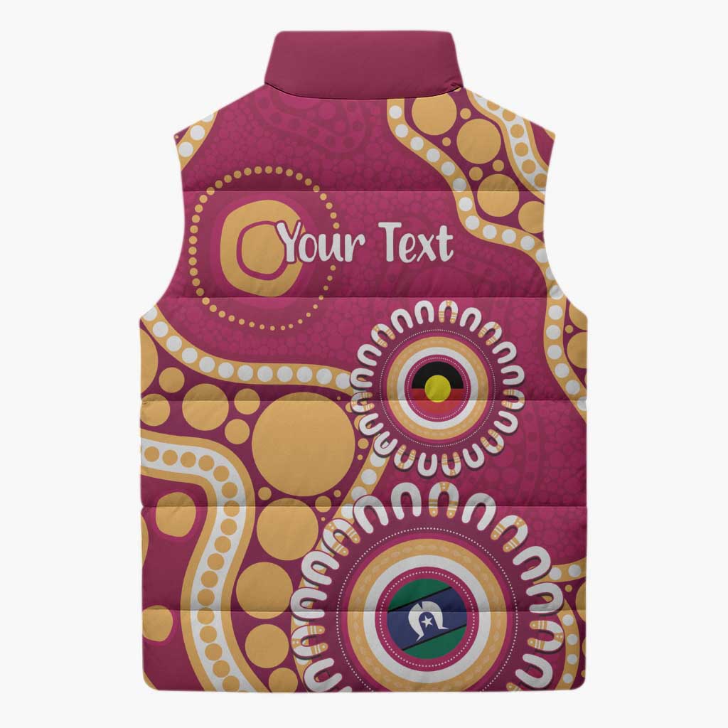Brisbane Lions NAIDOC 2026 Personalised Sleeveless Puffer Jacket 50 Years of Deadly Aboriginal Art