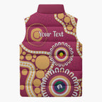 Brisbane Lions NAIDOC 2026 Personalised Sleeveless Puffer Jacket 50 Years of Deadly Aboriginal Art