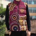 Brisbane Lions NAIDOC 2026 Personalised Sleeveless Puffer Jacket 50 Years of Deadly Aboriginal Art