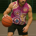 Brisbane Lions NAIDOC 2026 Personalised Sleeveless Zip Hoodie 50 Years of Deadly Aboriginal Art
