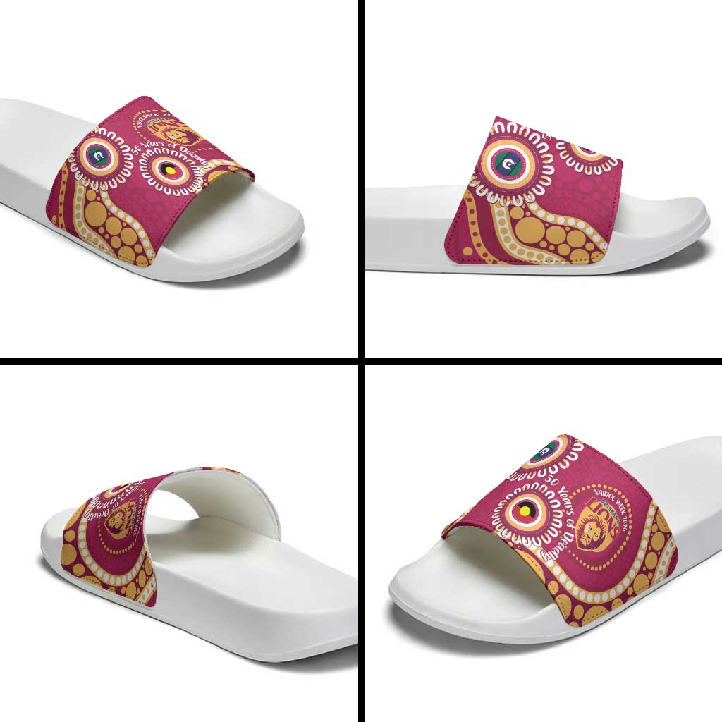 Brisbane Lions NAIDOC 2026 Personalised Slide Sandals 50 Years of Deadly Aboriginal Art
