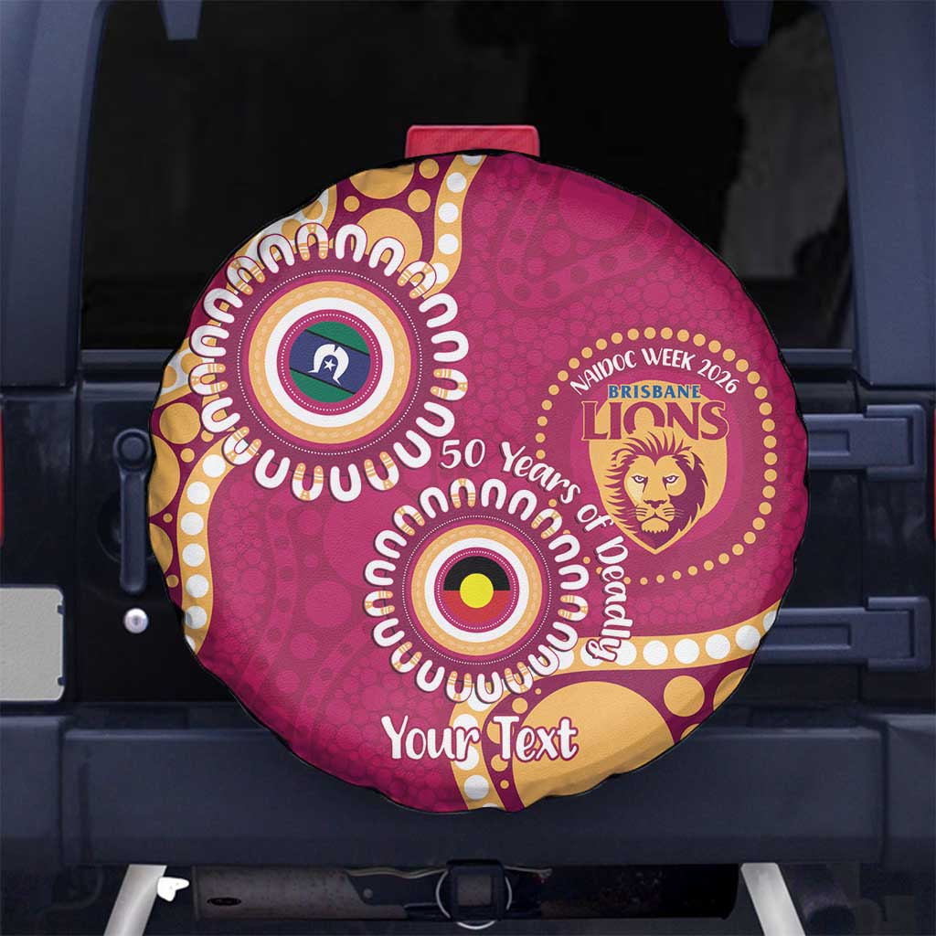 Brisbane Lions NAIDOC 2026 Personalised Spare Tire Cover 50 Years of Deadly Aboriginal Art