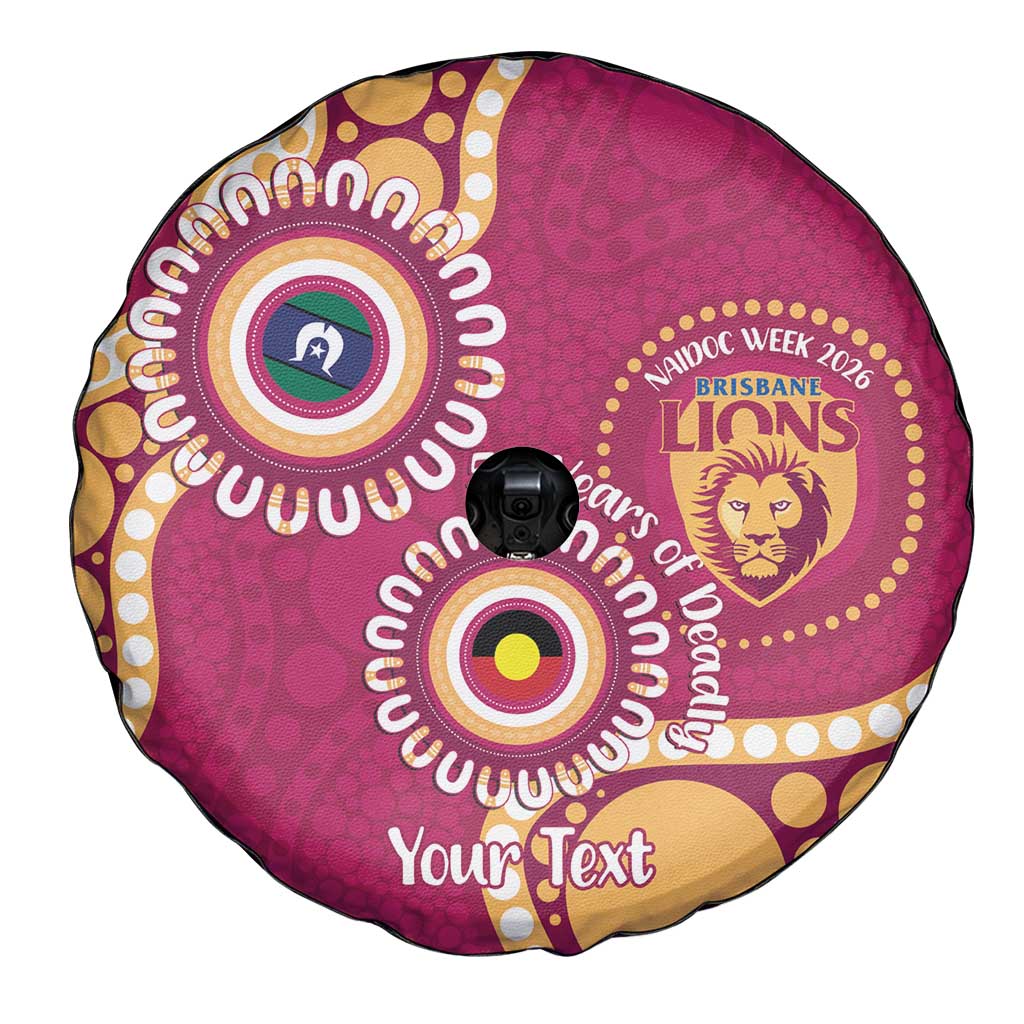 Brisbane Lions NAIDOC 2026 Personalised Spare Tire Cover 50 Years of Deadly Aboriginal Art