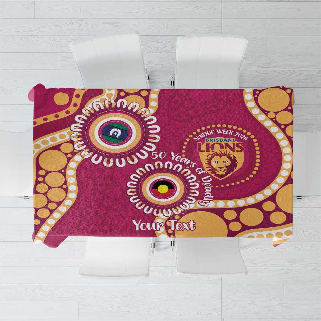Brisbane Lions NAIDOC 2026 Personalised Tablecloth 50 Years of Deadly Aboriginal Art