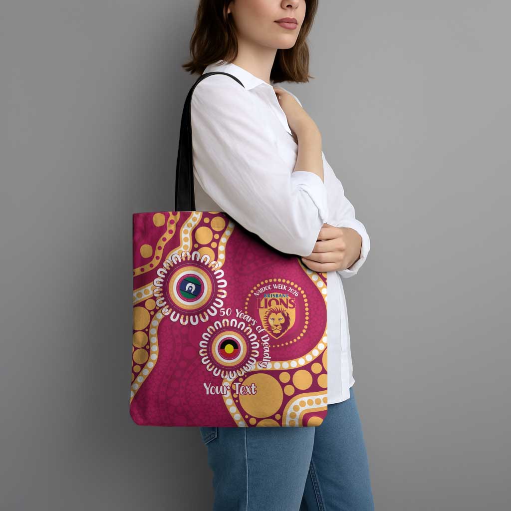 Brisbane Lions NAIDOC 2026 Personalised Tote Bag 50 Years of Deadly Aboriginal Art