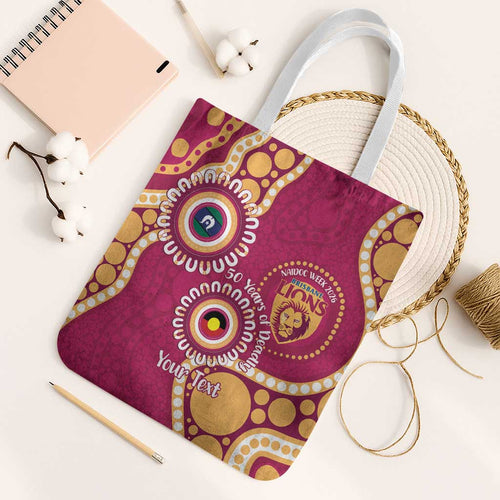 Brisbane Lions NAIDOC 2026 Personalised Tote Bag 50 Years of Deadly Aboriginal Art