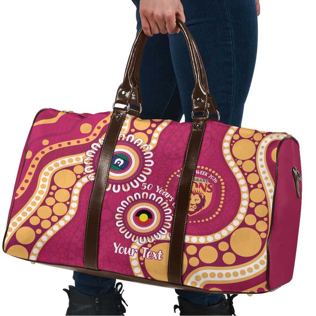 Brisbane Lions NAIDOC 2026 Personalised Travel Bag 50 Years of Deadly Aboriginal Art