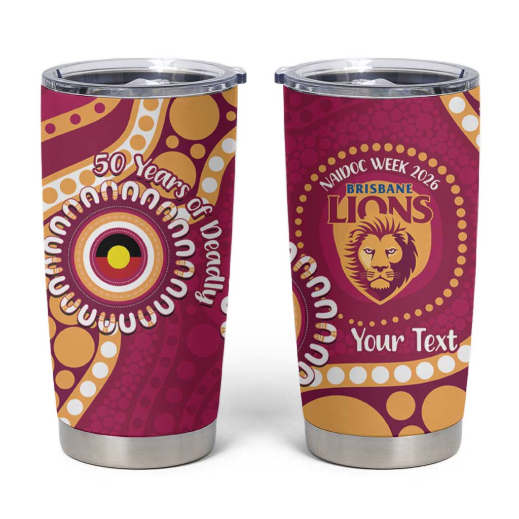 Brisbane Lions NAIDOC 2026 Personalised Tumbler Cup 50 Years of Deadly Aboriginal Art