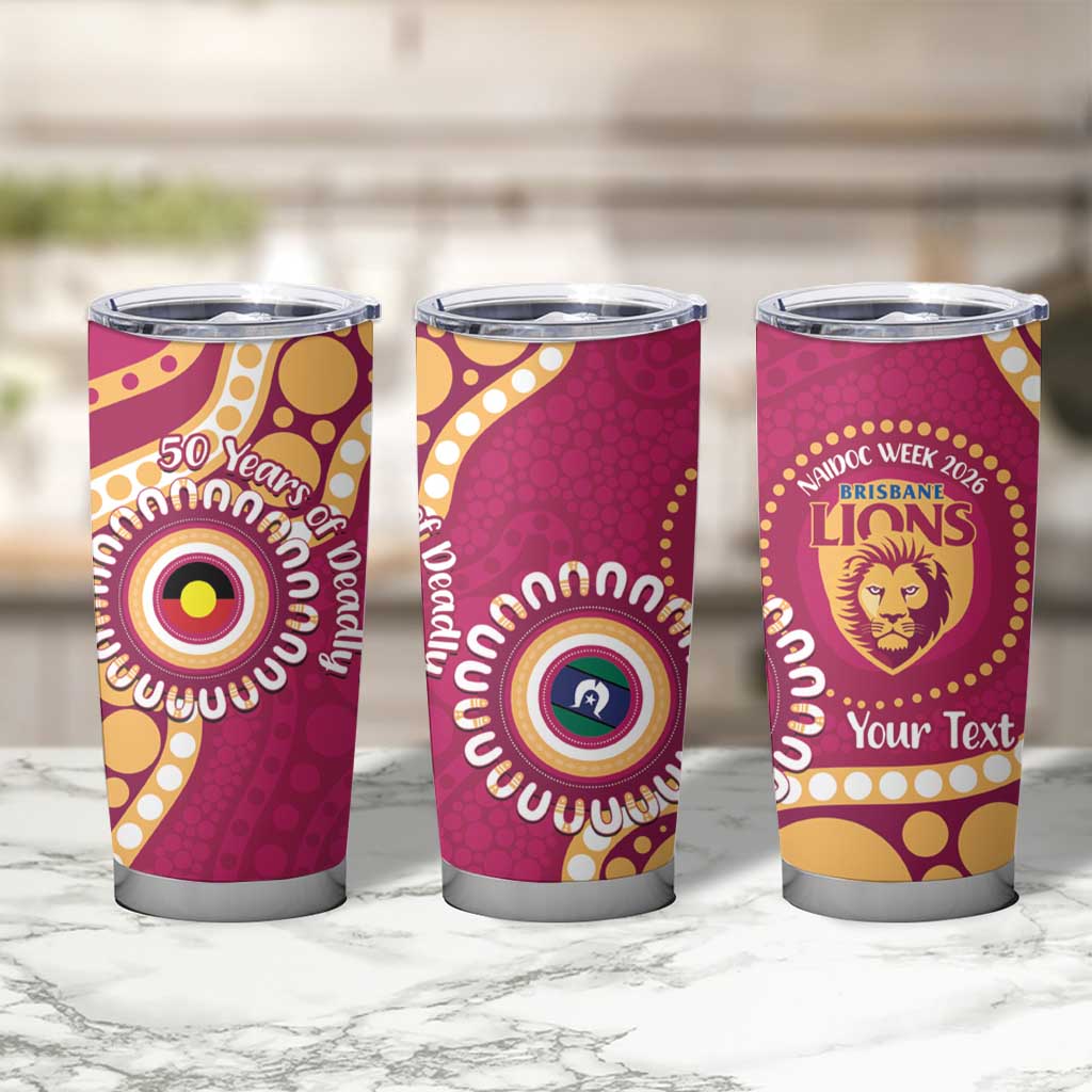 Brisbane Lions NAIDOC 2026 Personalised Tumbler Cup 50 Years of Deadly Aboriginal Art