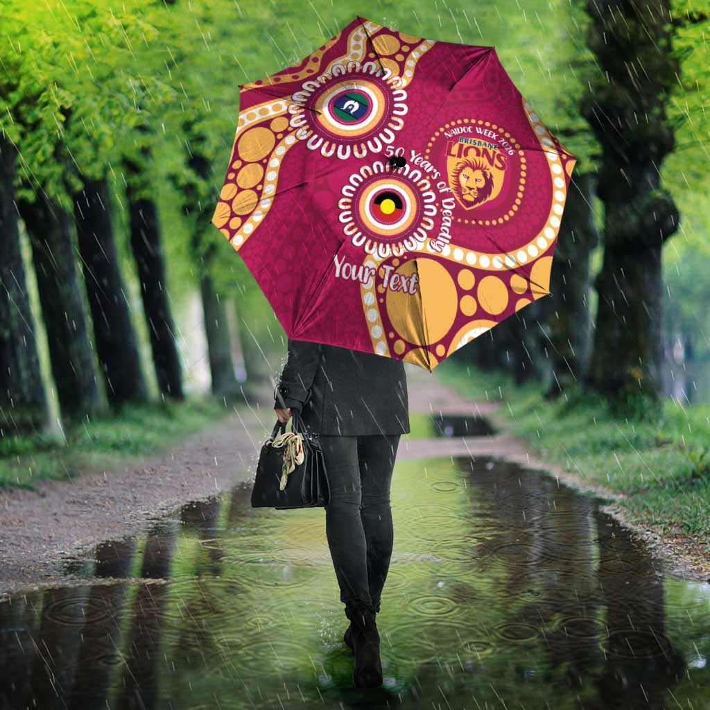 Brisbane Lions NAIDOC 2026 Personalised Umbrella 50 Years of Deadly Aboriginal Art