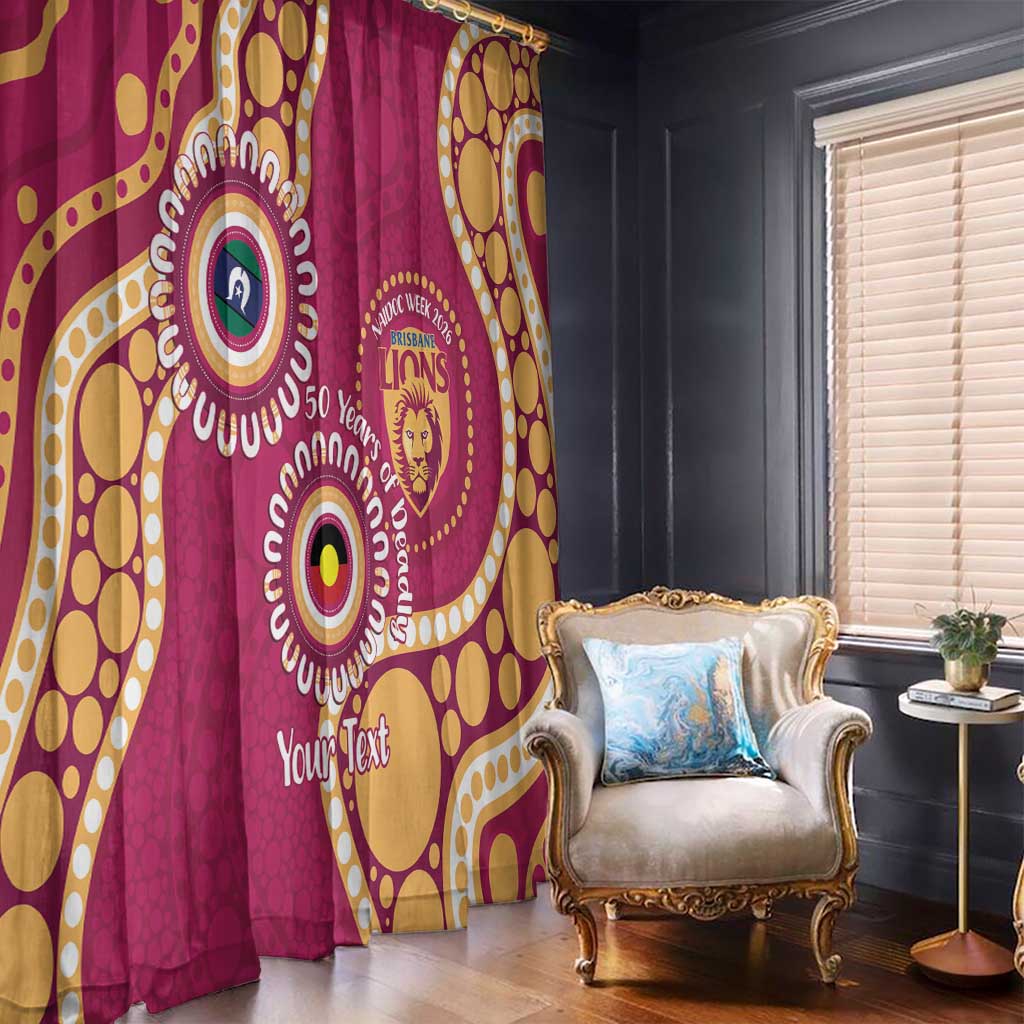 Brisbane Lions NAIDOC 2026 Personalised Window Curtain 50 Years of Deadly Aboriginal Art