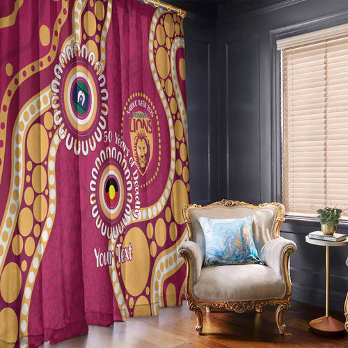 Brisbane Lions NAIDOC 2026 Personalised Window Curtain 50 Years of Deadly Aboriginal Art