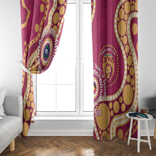 Brisbane Lions NAIDOC 2026 Personalised Window Curtain 50 Years of Deadly Aboriginal Art