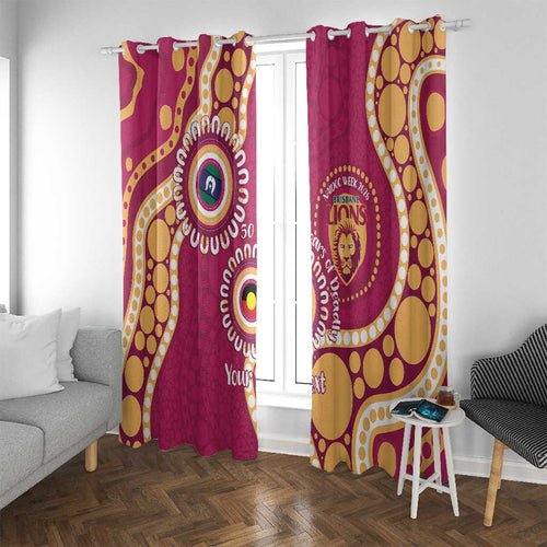 Brisbane Lions NAIDOC 2026 Personalised Window Curtain 50 Years of Deadly Aboriginal Art