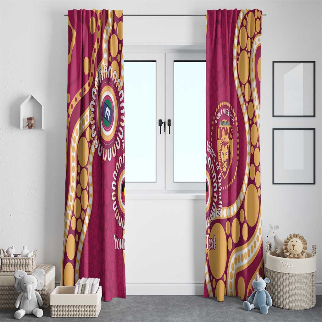Brisbane Lions NAIDOC 2026 Personalised Window Curtain 50 Years of Deadly Aboriginal Art