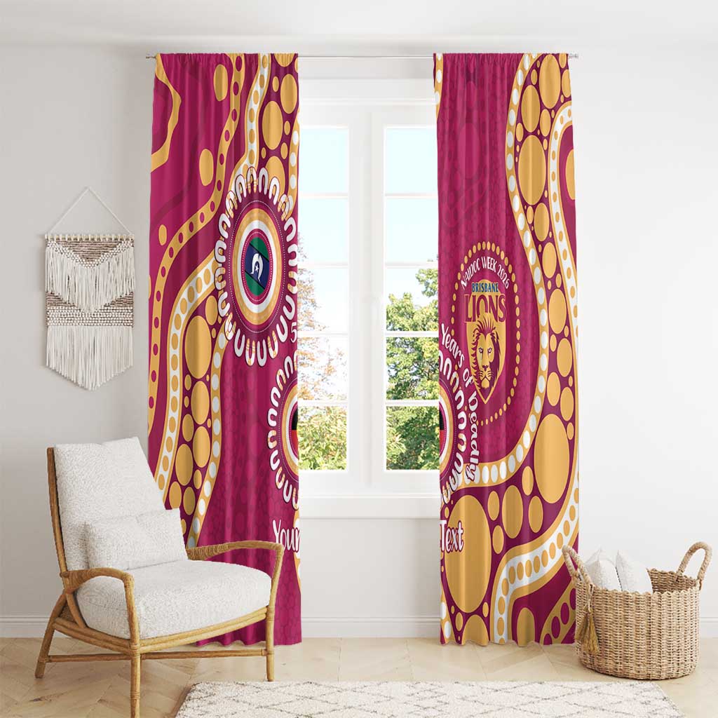 Brisbane Lions NAIDOC 2026 Personalised Window Curtain 50 Years of Deadly Aboriginal Art