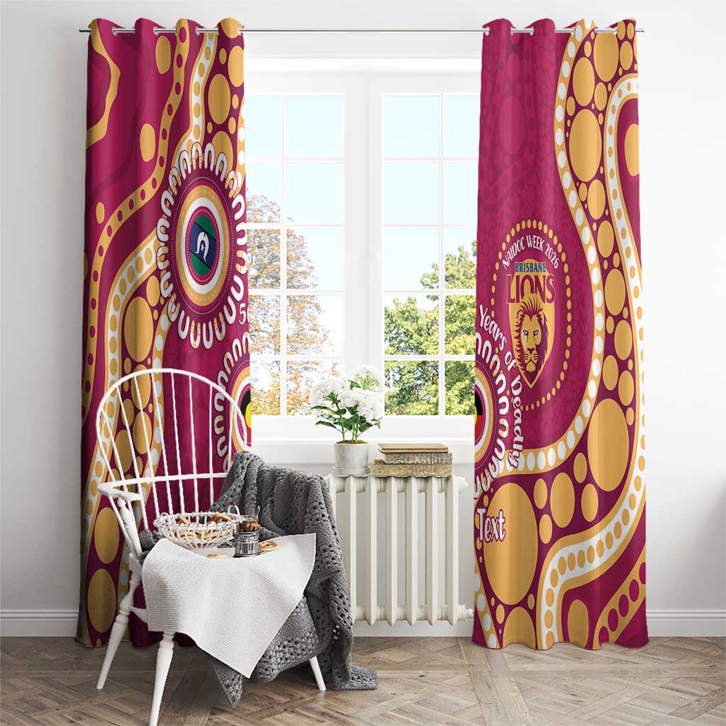 Brisbane Lions NAIDOC 2026 Personalised Window Curtain 50 Years of Deadly Aboriginal Art