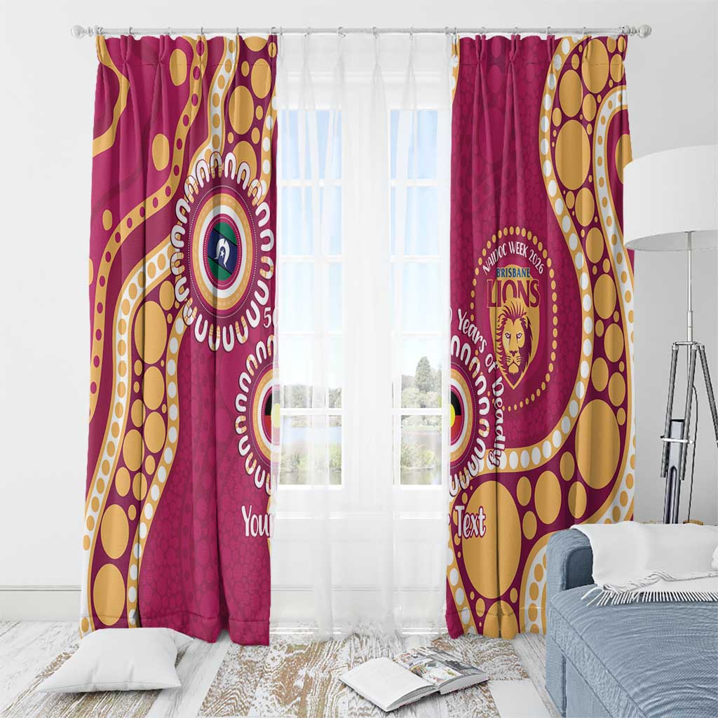 Brisbane Lions NAIDOC 2026 Personalised Window Curtain 50 Years of Deadly Aboriginal Art
