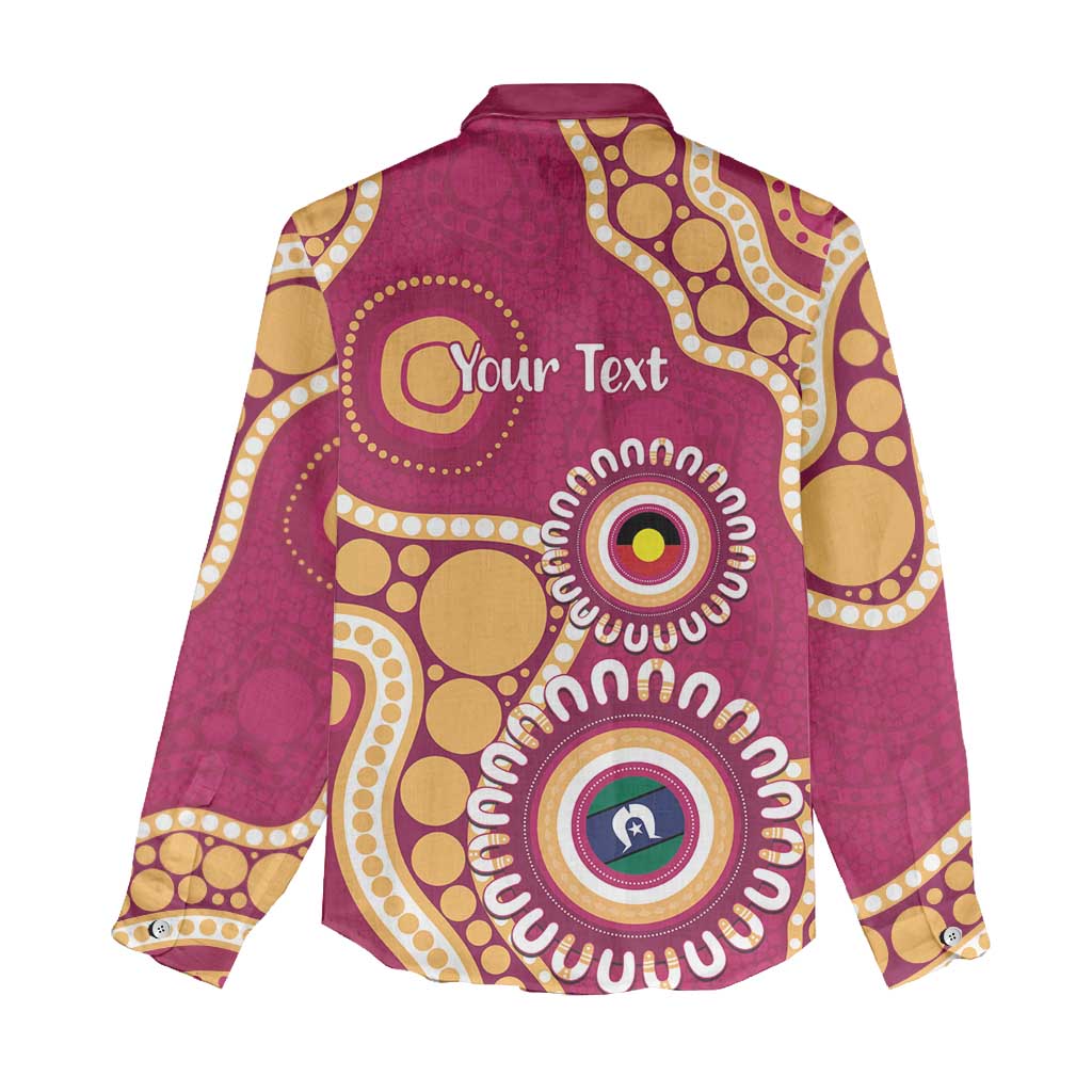 Brisbane Lions NAIDOC 2026 Personalised Women Casual Shirt 50 Years of Deadly Aboriginal Art