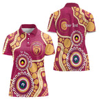 Brisbane Lions NAIDOC 2026 Personalised Women Polo Shirt 50 Years of Deadly Aboriginal Art