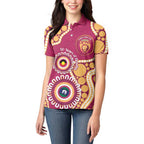 Brisbane Lions NAIDOC 2026 Personalised Women Polo Shirt 50 Years of Deadly Aboriginal Art