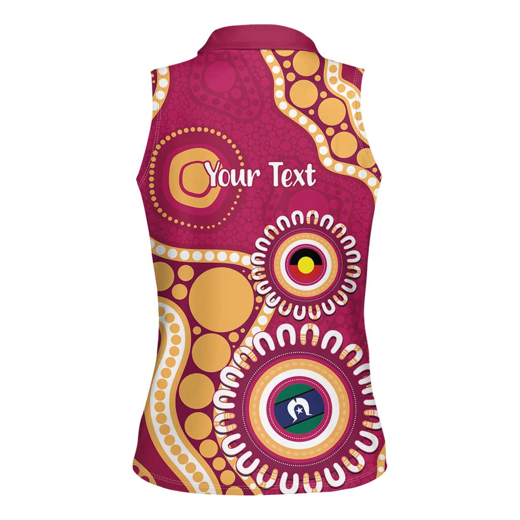 Brisbane Lions NAIDOC 2026 Personalised Women Sleeveless Polo Shirt 50 Years of Deadly Aboriginal Art