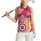 Brisbane Lions NAIDOC 2026 Personalised Women Sleeveless Polo Shirt 50 Years of Deadly Aboriginal Art