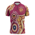 Brisbane Lions NAIDOC 2026 Personalised Zipper Polo Shirt 50 Years of Deadly Aboriginal Art