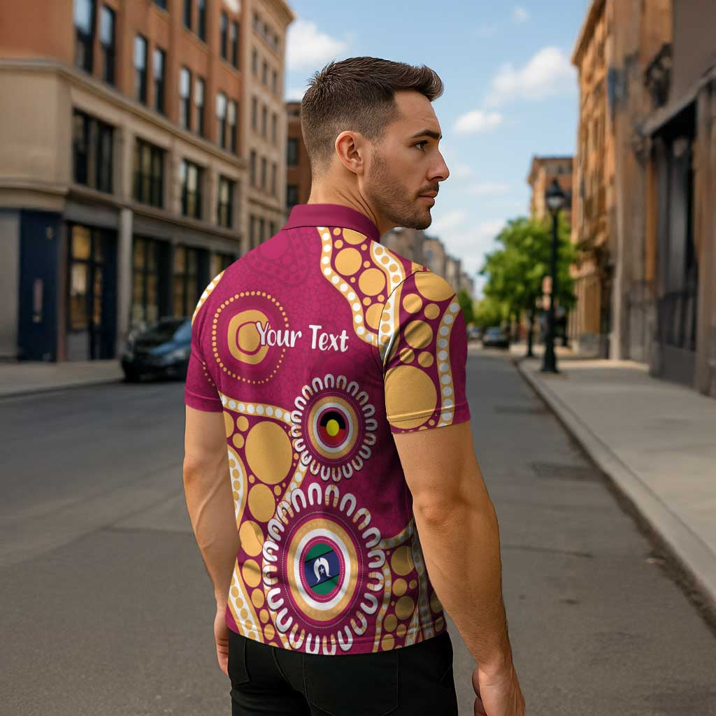 Brisbane Lions NAIDOC 2026 Personalised Zipper Polo Shirt 50 Years of Deadly Aboriginal Art