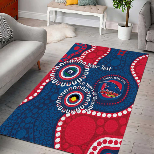 Adelaide Crows NAIDOC 2026 Personalised Area Rug 50 Years of Deadly Aboriginal Art