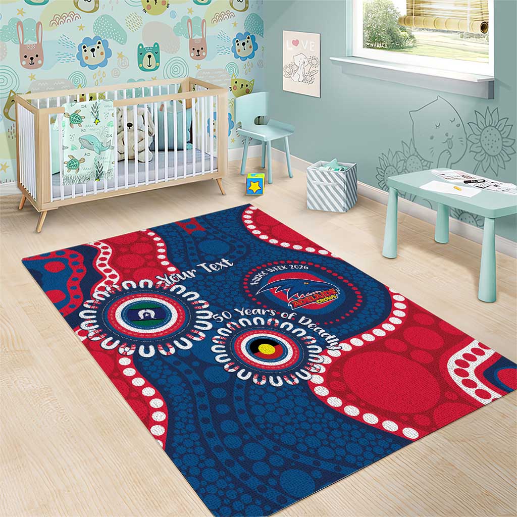 Adelaide Crows NAIDOC 2026 Personalised Area Rug 50 Years of Deadly Aboriginal Art