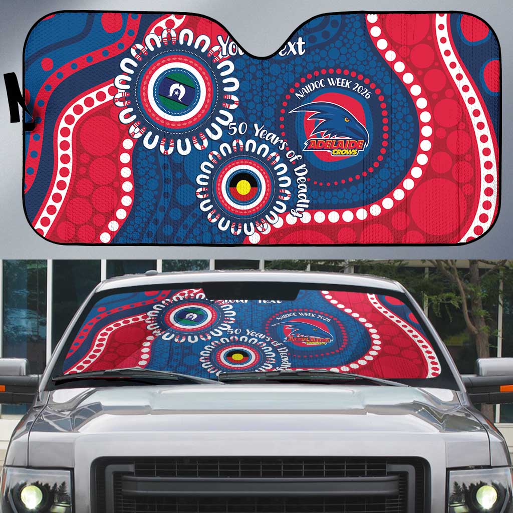 Adelaide Crows NAIDOC 2026 Personalised Auto Sun Shade 50 Years of Deadly Aboriginal Art