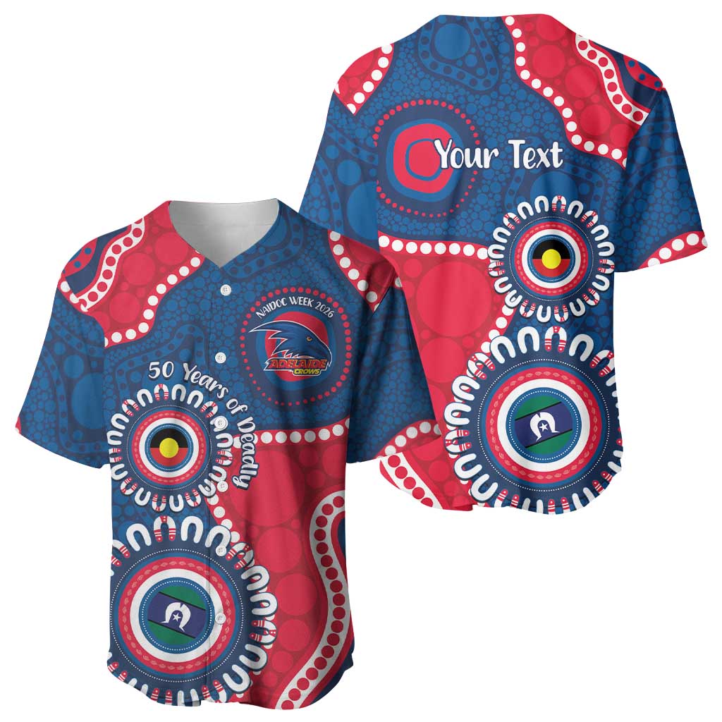 Adelaide Crows NAIDOC 2026 Personalised Baseball Jersey 50 Years of Deadly Aboriginal Art
