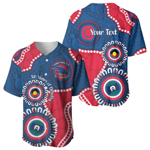 Adelaide Crows NAIDOC 2026 Personalised Baseball Jersey 50 Years of Deadly Aboriginal Art