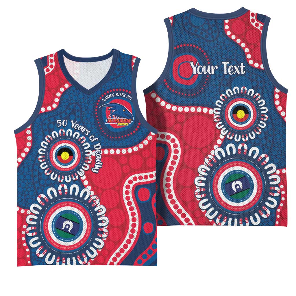 Adelaide Crows NAIDOC 2026 Personalised Basketball Jersey 50 Years of Deadly Aboriginal Art